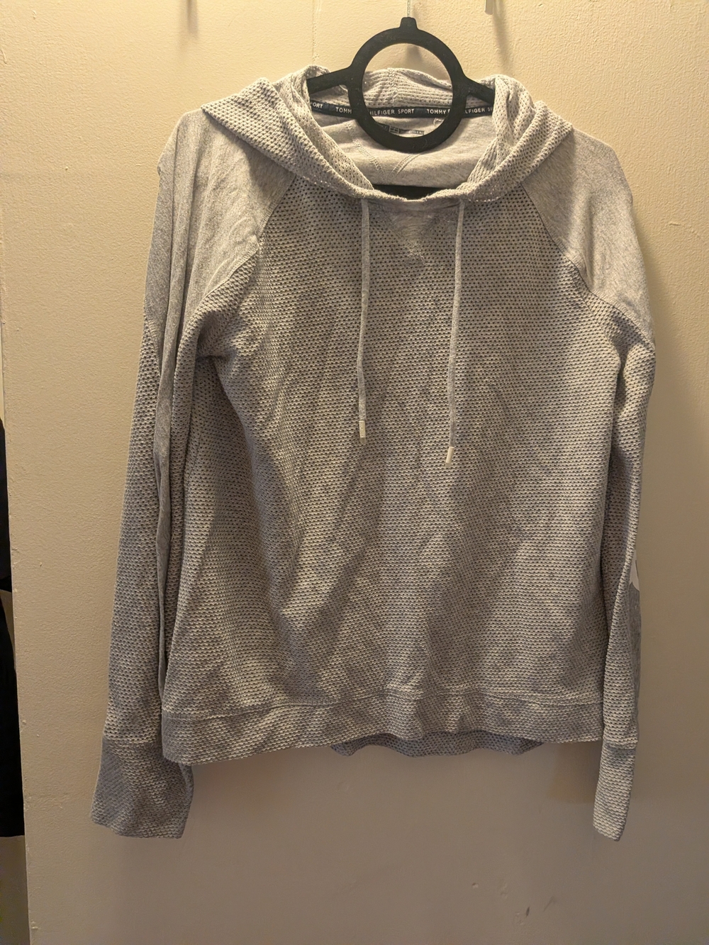 Tommy Hilfiger Sport Light Gray Mesh Pullover Hoodie